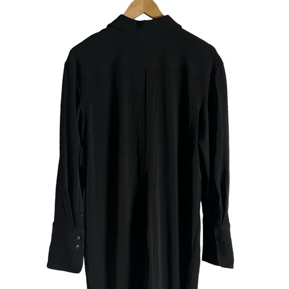 MM LaFleur Black Long Sleeve Collared Button Front Shirt Midi Dress Size 4 - Picture 7 of 10